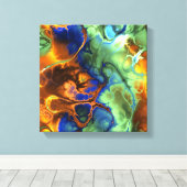 Flaming Fractal Canvas Afdruk (Insitu (Houten vloer))