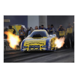 Flaming Funny Car Drag Racer Sports Foto Afdruk