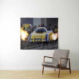 Flaming Funny Car Drag Racer Sports Wandkleed