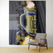 Flaming Funny Car Drag Racer Sports Wandkleed (In situ)