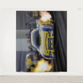 Flaming Funny Car Drag Racer Sports Wandkleed (Voorkant)