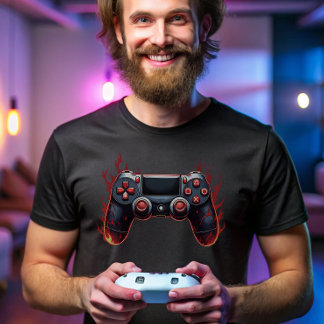 Flaming Game Controller voor Console Gamers T-shirt