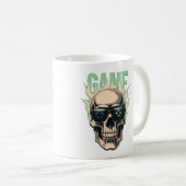 Flaming Gamer Skull – Retro Gaming Power Koffiemok (Voorkant rechts)