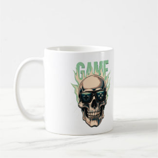 Flaming Gamer Skull – Retro Gaming Power Koffiemok