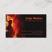 Flaming gitaar digitaal visitekaartje (Achterkant)