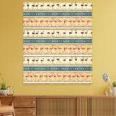 Flaming Go Lover Cft, Cute Flamingo patroon Cft Canvas Afdruk (Insitu (Woonkamer))