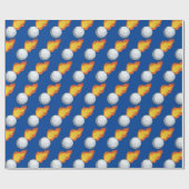  Flaming Golf Ball Cadeaupapier (Vlak)