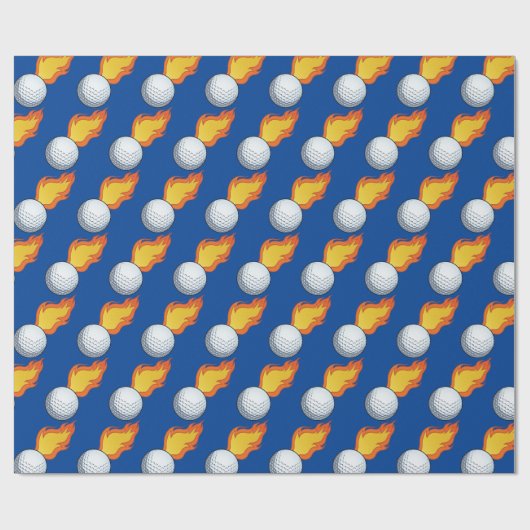  Flaming Golf Ball Cadeaupapier (Vlak)