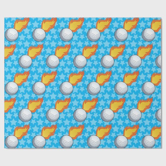  Flaming Golf Ball Cadeaupapier (Vlak)