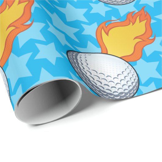  Flaming Golf Ball Cadeaupapier (Rol Hoek)