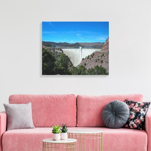 Flaming Gorge Dam Canvas Afdruk (Insitu (Woonkamer))