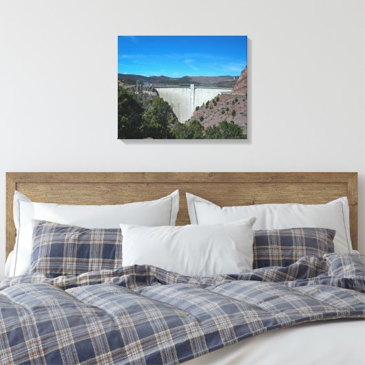 Flaming Gorge Dam Canvas Afdruk (Insitu (Slaapkamer))
