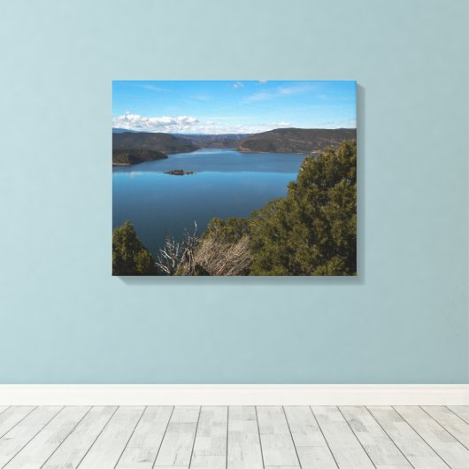 Flaming Gorge Lake Canvas Afdruk (Insitu (Houten vloer))