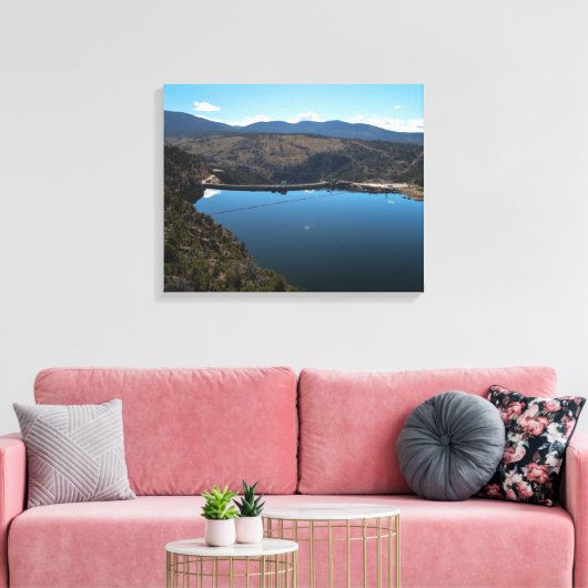 Flaming Gorge Lake Spillway Canvas Afdruk (Insitu (Woonkamer))
