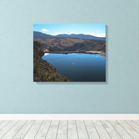 Flaming Gorge Lake Spillway Canvas Afdruk (Insitu (Houten vloer))