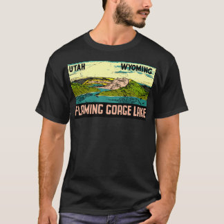 Flaming Gorge Lake Utah Wyoming Travel Ret T-shirt