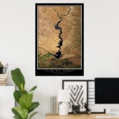 Flaming Gorge National Recreation Area Satellite Poster (Thuiskantoor)