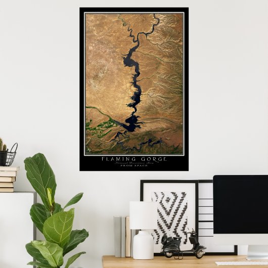 Flaming Gorge National Recreation Area Satellite Poster (Thuiskantoor)