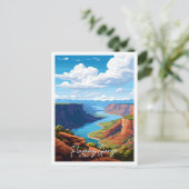 Flaming Gorge Utah Art Travel  illustratie Briefkaart (Staand voorkant)