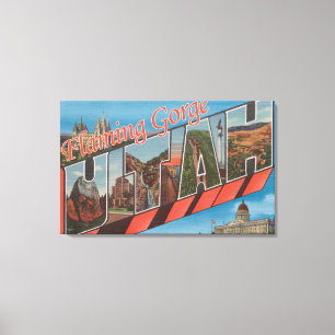 Flaming Gorge, Utah - Grote lettertjes Canvas Afdruk