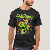 Flaming Green Skull with Horns streetwear T-shirt (Voorkant)