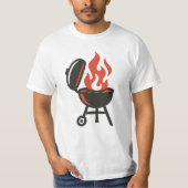 Flaming Grill BBQ Master Design T-shirt (Voorkant)