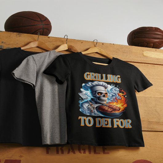 Flaming Grilling Skelet T-shirt
