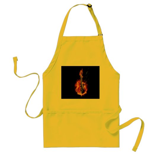 Flaming Guitar Apron Standaard Schort (Voorkant)