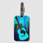 Flaming Guitar Bagagelabel (Voorkant (verticaal))