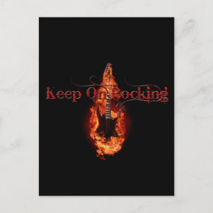Flaming Guitar Briefkaart