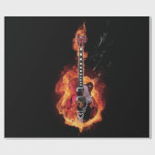 Flaming Guitar Cadeaupapier (Vlak)