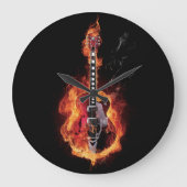 Flaming Guitar Grote Klok (Voorkant)