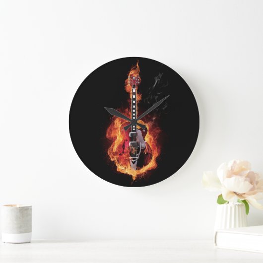 Flaming Guitar Grote Klok (Huis)