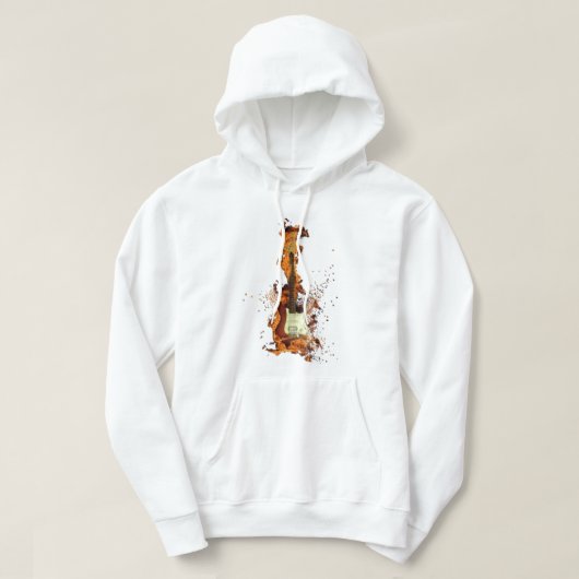 Flaming Guitar Hoodie – Rock & Fire Style (Design voorkant)