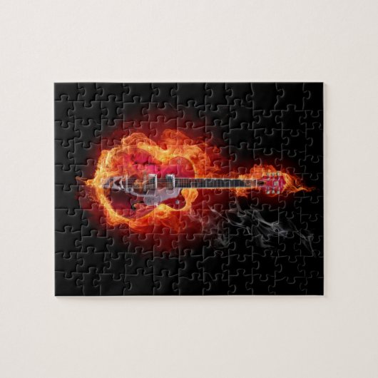 Flaming Guitar Legpuzzel (Horizontaal)