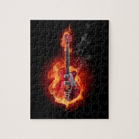 Flaming Guitar Legpuzzel (Verticaal)