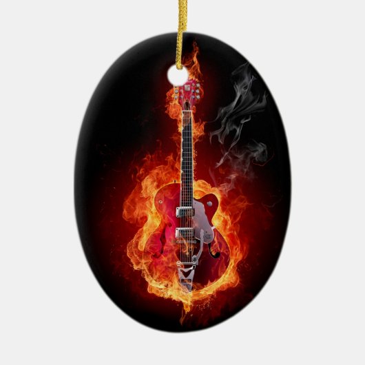 Flaming Guitar Ornament (Voorkant)