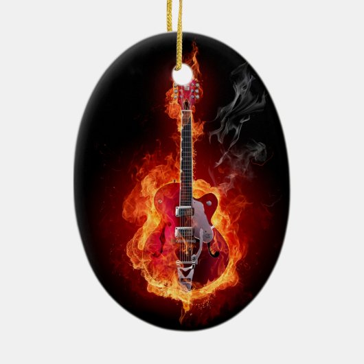 Flaming Guitar Ornament (Achterkant)