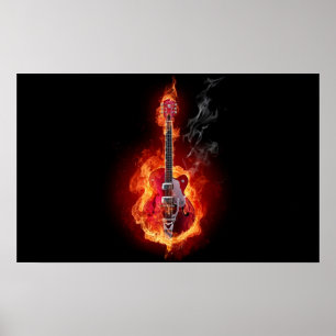 Flaming Guitar Poster