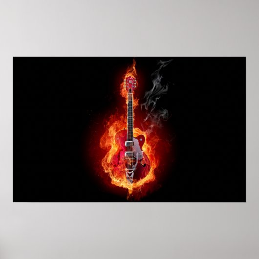 Flaming Guitar Poster (Voorkant)