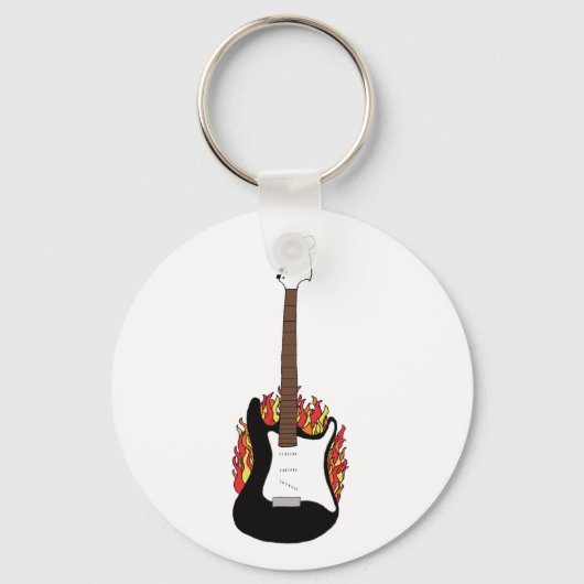 Flaming Guitar Sleutelhanger (Voorkant)