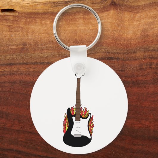 Flaming Guitar Sleutelhanger (Voorkant)