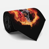 Flaming Guitar Stropdas (Opgerold)
