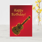Flaming Guitar verjaardagskaart Kaart (Gele Bloem)