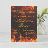 Flaming Halloween Party Invitation Kaart (Staand voorkant)