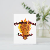 Flaming Head Lacrosse Briefkaart (Staand voorkant)