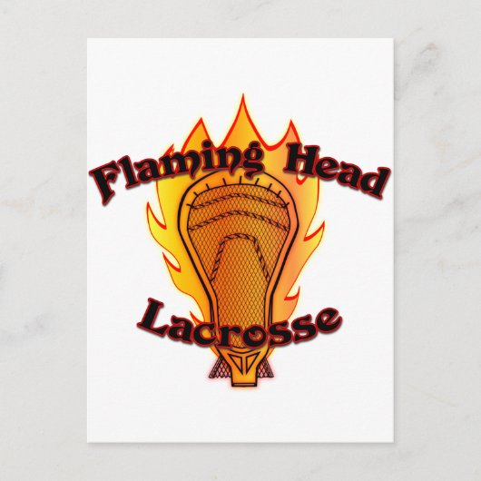Flaming Head Lacrosse Briefkaart (Voorkant)