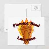 Flaming Head Lacrosse Briefkaart (Voorkant / Achterkant)
