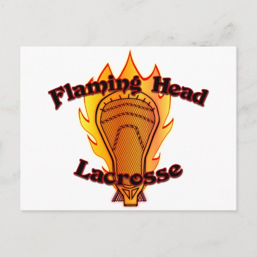 Flaming Head Lacrosse Briefkaart (Voorkant)