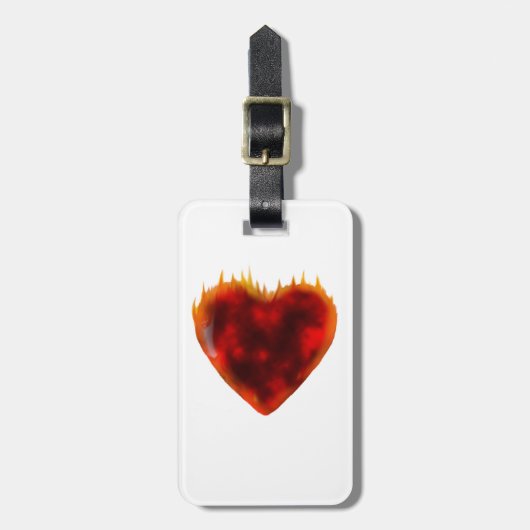 Flaming Heart Bagagelabel (Voorkant verticaal)